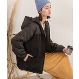 バイカラー・中綿 フード付きパーカー | ad thie | 詳細画像8 