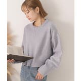 クルーネック  ショート メランジニット | ad thie | 詳細画像3 