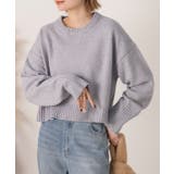 クルーネック  ショート メランジニット | ad thie | 詳細画像6 