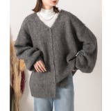 チャコール | オーバーシルエット ふんわりシャギーニットカーデ | ad thie