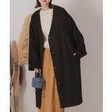 ブラック | シャギーノーカラーコート | ad thie