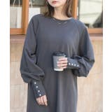 ボタンデザイン ボリュームスリーブワンピース | ad thie | 詳細画像34 