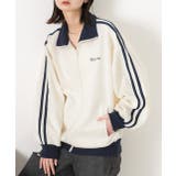 アイボリー | 刺繍ロゴ・オーバーサイズ トラックジャケット | ad thie