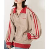 ベージュ | 刺繍ロゴ・オーバーサイズ トラックジャケット | ad thie