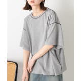 モクグレー | 配色ステッチ スムースTシャツ | ad thie