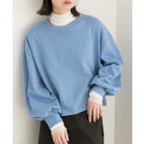 ブルー | ボリュームスリーブ ショート丈プルオーバー | ad thie