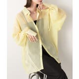 イエロー | リボンデザイン オーバーシアーシャツ | ad thie