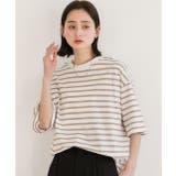 裾ラウンド ボーダーTシャツ | ad thie | 詳細画像15 