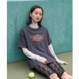 ヴィンテージ風ロゴ ピグメントTシャツ | ad thie | 詳細画像13 