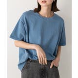 ブルー | ヴィンテージライク ピグメントTシャツ | ad thie