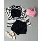 リブ素材スイムウェア3点SET アシンメトリーギャザーデザイン | ad thie | 詳細画像51 