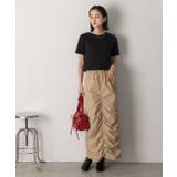 Iライン・ナイロン ギャザーデザインスカート | ad thie | 詳細画像2