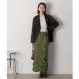 Iライン・ナイロン ギャザーデザインスカート | ad thie | 詳細画像26