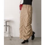 Iライン・ナイロン ギャザーデザインスカート | ad thie | 詳細画像3