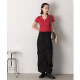 Iライン・ナイロン ギャザーデザインスカート | ad thie | 詳細画像33