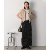 Iライン・ナイロン ギャザーデザインスカート | ad thie | 詳細画像39