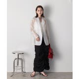 Iライン・ナイロン ギャザーデザインスカート | ad thie | 詳細画像40