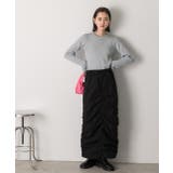 Iライン・ナイロン ギャザーデザインスカート | ad thie | 詳細画像42