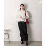 Iライン・ナイロン ギャザーデザインスカート | ad thie | 詳細画像45