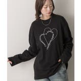 ハート刺繍・プリントロングTシャツ | ad thie | 詳細画像28 