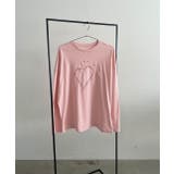 ハート刺繍・プリントロングTシャツ | ad thie | 詳細画像45 