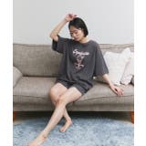 チャコール×チャコール | アイスクリームプリント スムースショートパンツルームウェア | ad thie