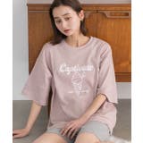 ピンク×モクグレー | アイスクリームプリント スムースショートパンツルームウェア | ad thie