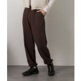 ブラウン | ピンタック スエットジョガーパンツ | ad thie