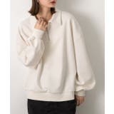 アイボリー | 襟付き・ハーフジップ プルオーバー | ad thie