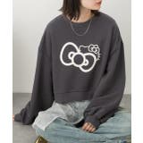 チャコール | ≪HELLO KITTY≫ リボンデザインショートプルオーバー | ad thie