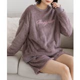 ピンク | 刺繍ロゴ ボアプルオーバー		 | ad thie