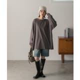 スリット入り ビッグロングTシャツ | ad thie | 詳細画像2