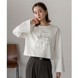箔アソートプリント ショート丈ロングTシャツ | ad thie | 詳細画像44