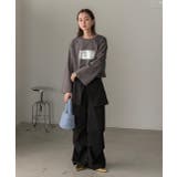 箔アソートプリント ショート丈ロングTシャツ | ad thie | 詳細画像67