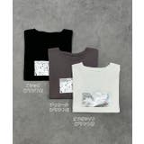 箔アソートプリント ショート丈ロングTシャツ | ad thie | 詳細画像80