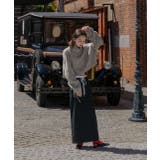 ハイネック・袖ドロスト ブークレショート丈ニット | ad thie | 詳細画像12 