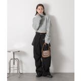 ハイネック・袖ドロスト ブークレショート丈ニット | ad thie | 詳細画像29 