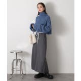 ハイネック・袖ドロスト ブークレショート丈ニット | ad thie | 詳細画像38 