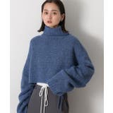 ハイネック・袖ドロスト ブークレショート丈ニット | ad thie | 詳細画像39 