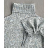 ハイネック・袖ドロスト ブークレショート丈ニット | ad thie | 詳細画像44 