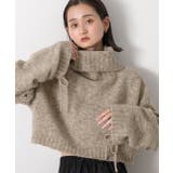 ハイネック・袖ドロスト ブークレショート丈ニット | ad thie | 詳細画像7 