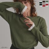 配色フレアスリーブリブニット | ad thie | 詳細画像1 