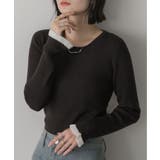 配色フレアスリーブリブニット | ad thie | 詳細画像34 