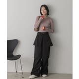 配色フレアスリーブリブニット | ad thie | 詳細画像35 