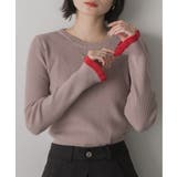 配色フレアスリーブリブニット | ad thie | 詳細画像37 