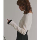 配色フレアスリーブリブニット | ad thie | 詳細画像7 