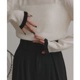 配色フレアスリーブリブニット | ad thie | 詳細画像8 