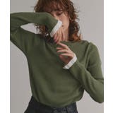 カーキ | 配色フレアスリーブリブニット | ad thie