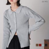 ラメニット・襟付き コンパクトカーディガン | ad thie | 詳細画像1 