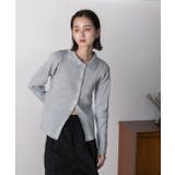 ラメニット・襟付き コンパクトカーディガン | ad thie | 詳細画像2 